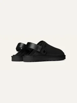 Leren pantoffels "Goldencoast II" zwart