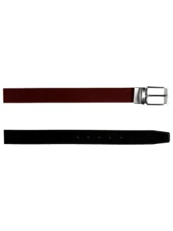 Leren riem zwart/bruin