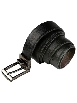 Leren riem zwart/bruin