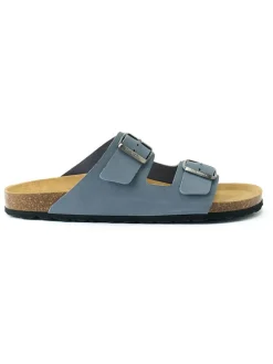 Leren slippers "Alberto" lichtblauw
