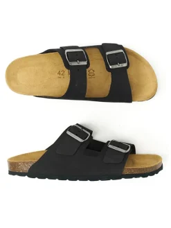 Leren slippers "Alberto" zwart