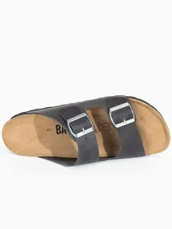 Leren slippers "Atlas" antraciet