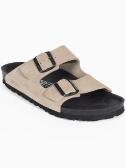 Leren slippers "Atlas" beige