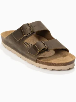 Leren slippers "Atlas" bruin