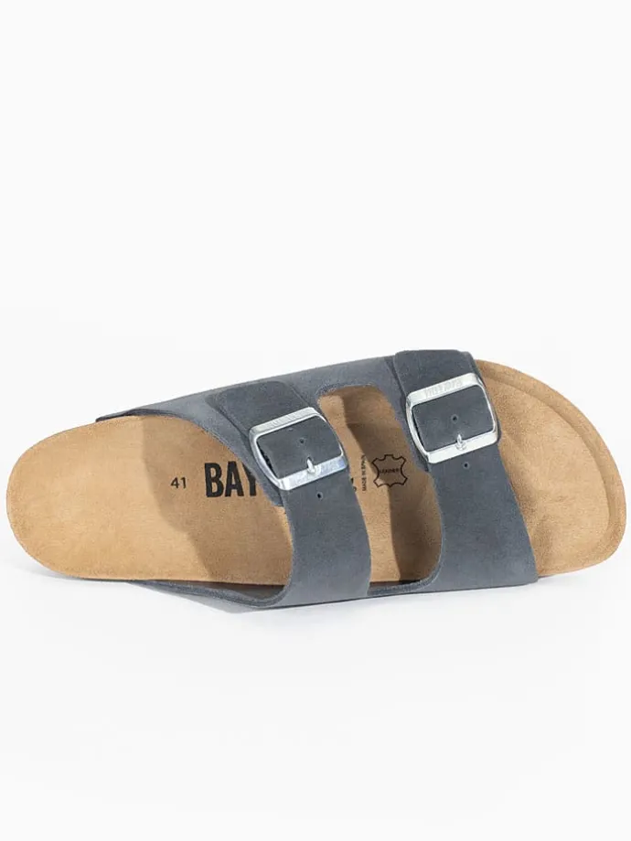 Leren slippers "Atlas" grijs