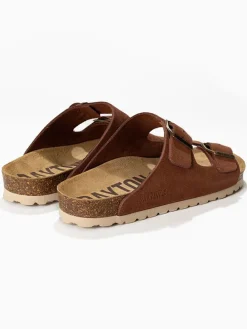 Leren slippers "Atlas" lichtbruin