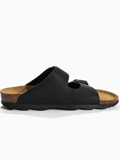 Leren slippers "Atlas" zwart