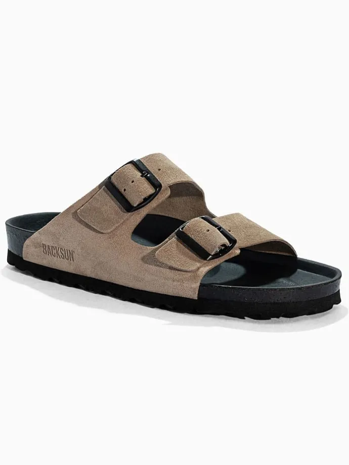 Leren slippers "Bali" beige