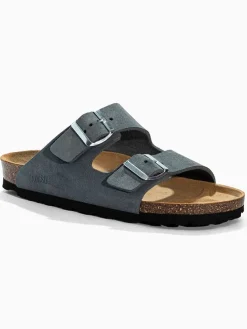Leren slippers "Bali" grijs