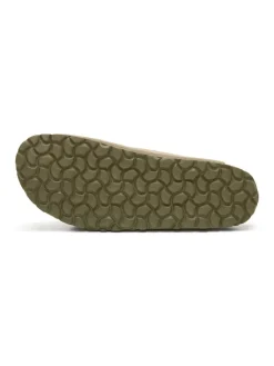 Leren slippers beige