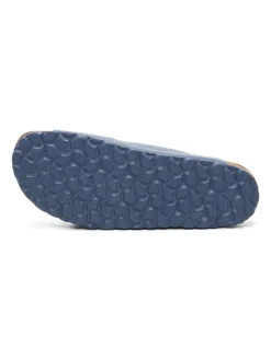 Leren slippers blauw
