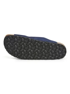 Leren slippers blauw