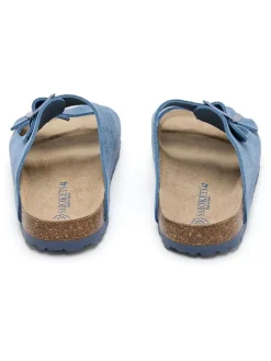 Leren slippers blauw