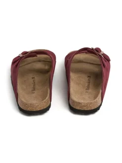 Leren slippers bordeaux