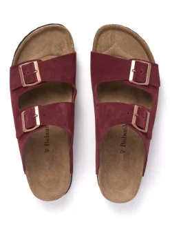 Leren slippers bordeaux