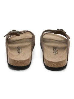 Leren slippers bruin