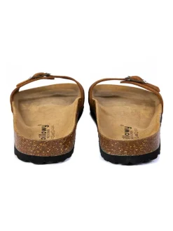 Leren slippers bruin