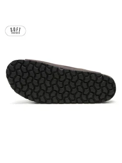 Leren slippers bruin