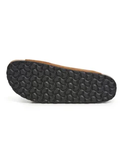 Leren slippers bruin