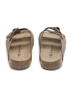 Leren slippers bruin