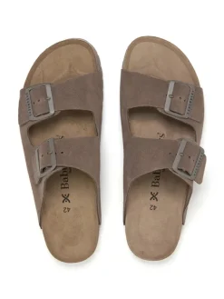 Leren slippers bruin