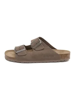 Leren slippers bruin