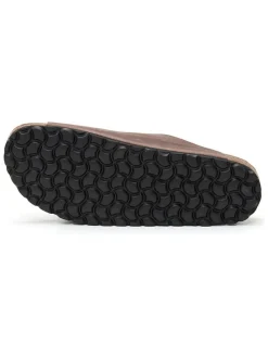 Leren slippers bruin