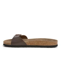 Leren slippers bruin
