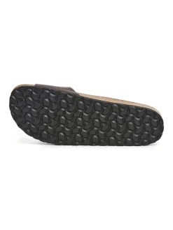 Leren slippers bruin