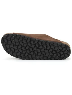 Leren slippers bruin