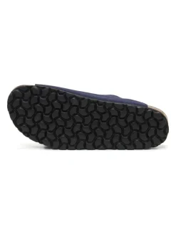 Leren slippers donkerblauw