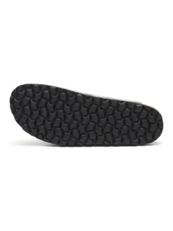 Leren slippers grijs