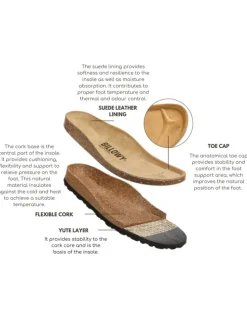 Leren slippers grijs