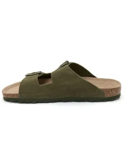 Leren slippers groen