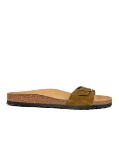 Leren slippers groen