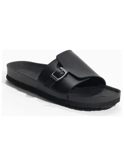 Leren slippers "Hopper" zwart