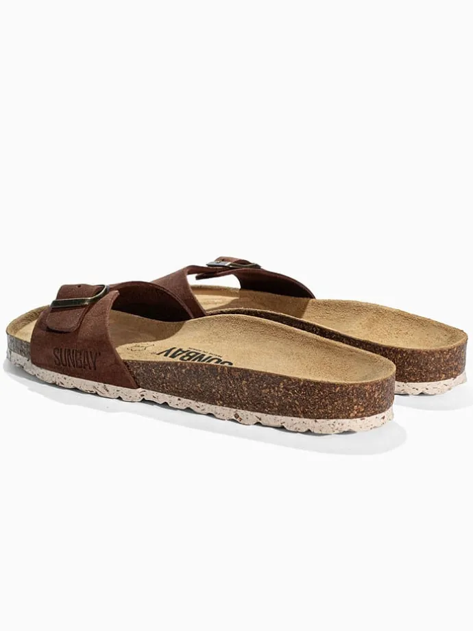 Leren slippers "Jasmin" bruin