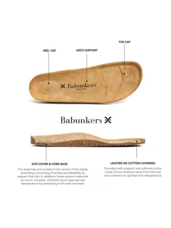 Leren slippers lichtbruin