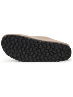 Leren slippers lichtbruin