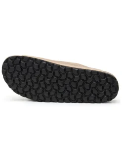 Leren slippers lichtbruin