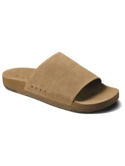 Leren slippers "Oasis" lichtbruin