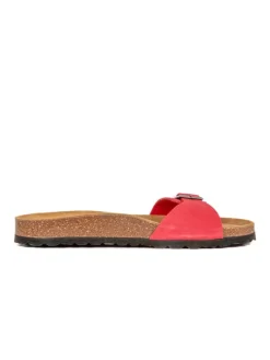 Leren slippers rood