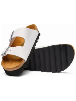 Leren slippers "Troy" wit