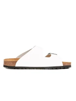 Leren slippers wit