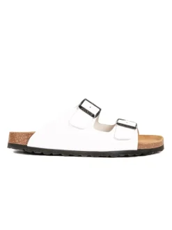 Leren slippers wit
