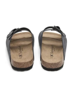 Leren slippers zwart