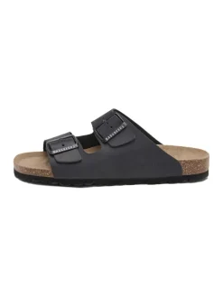 Leren slippers zwart