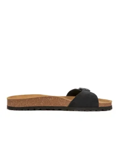 Leren slippers zwart