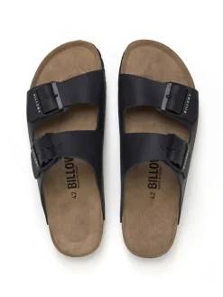 Leren slippers zwart