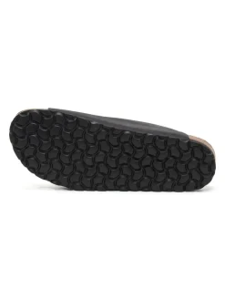 Leren slippers zwart